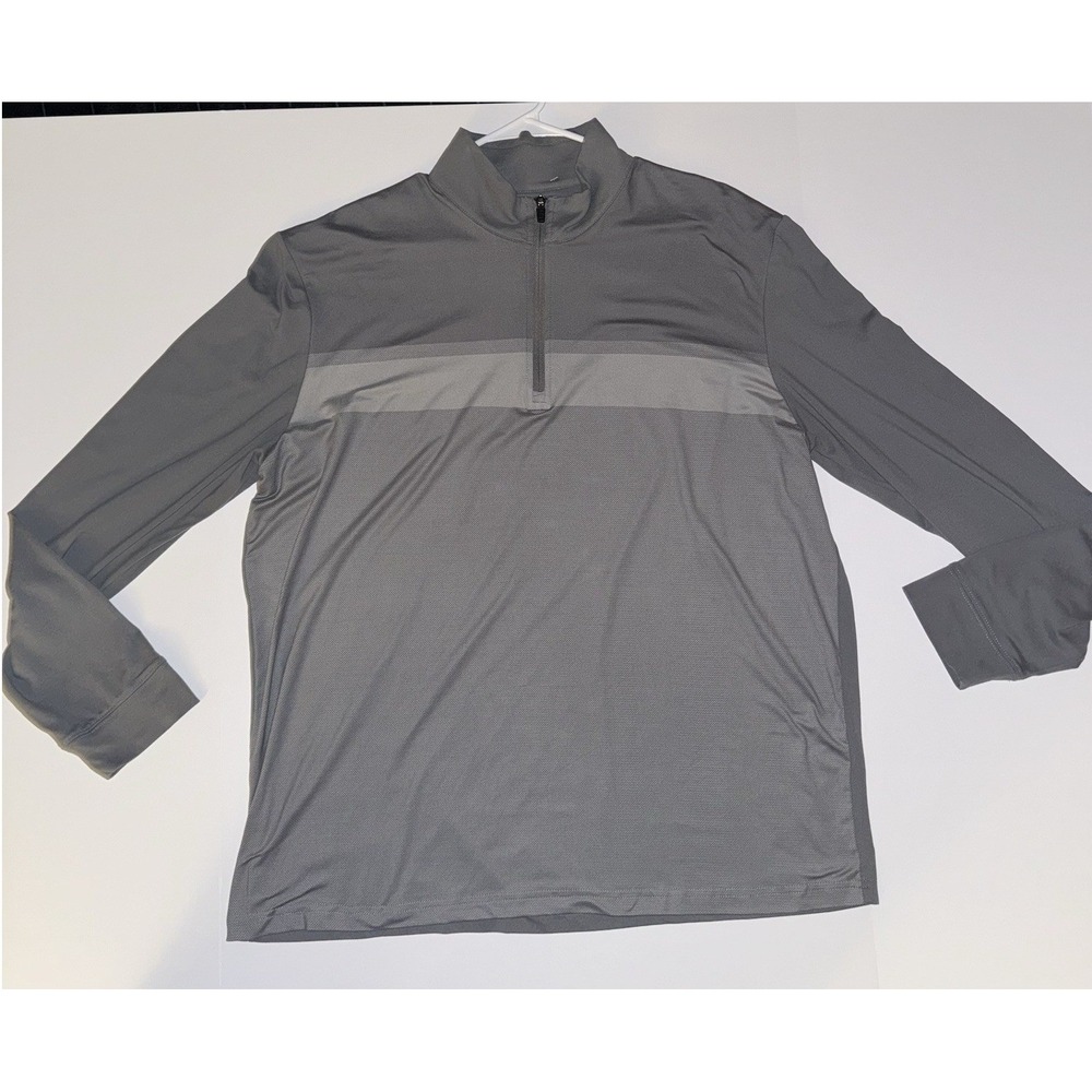Men's XL PGA TOUR Gray 1/4 Zip Long Sleeve Mock Neck Golf Lightweight Pullover‎